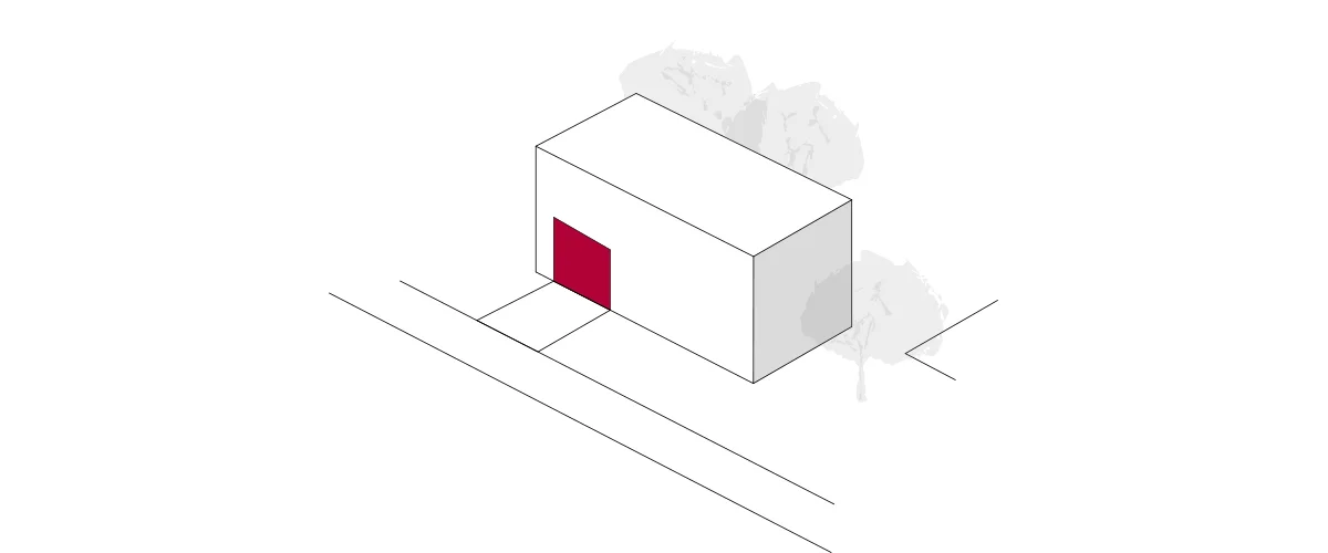 Schematische darstellung eines visuell kontrastreicher Eingangsbereiches