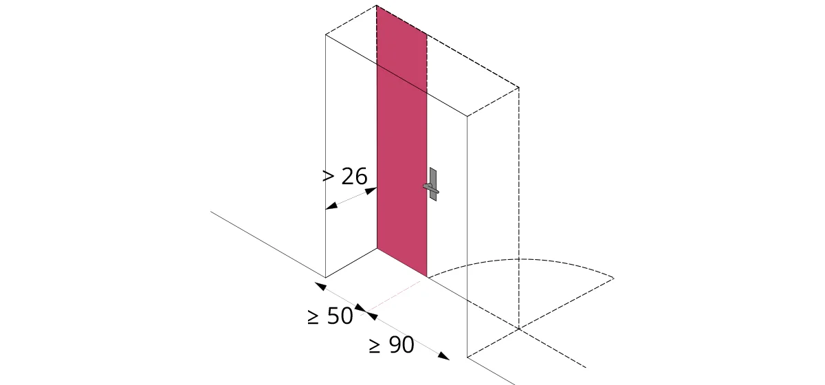 Darstellung der Tür mit 50 cm Seitenflügel